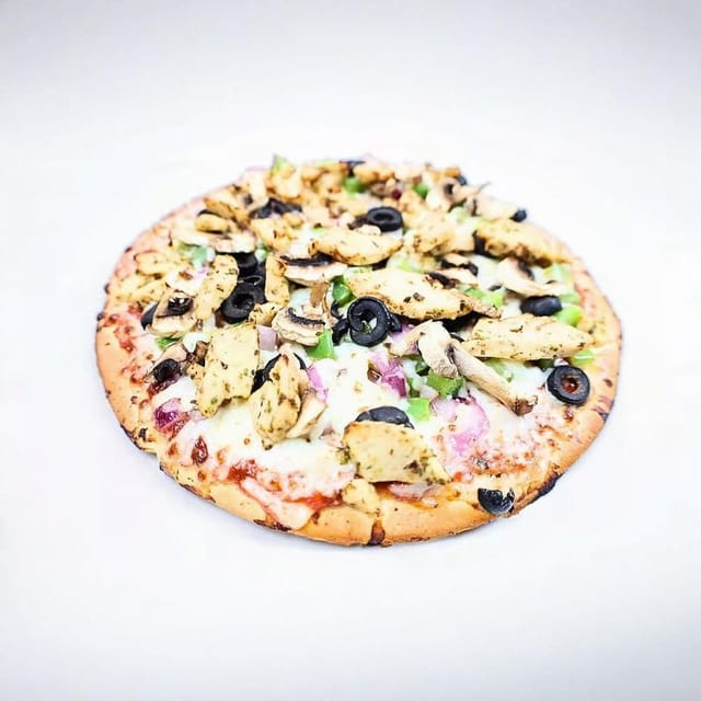 Chicken Veggie Delight Pizza.