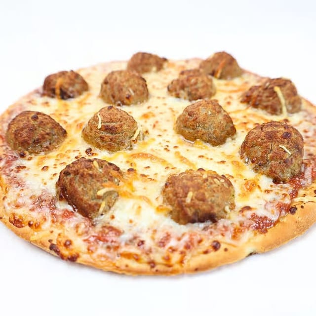 Cheese Meatball Pizza.