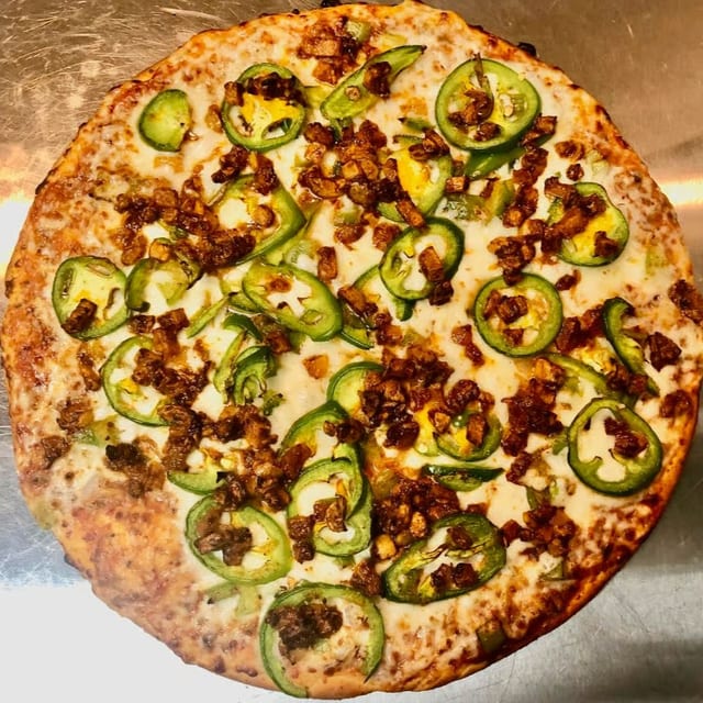 Chili Garlic Veggie Pizza.
