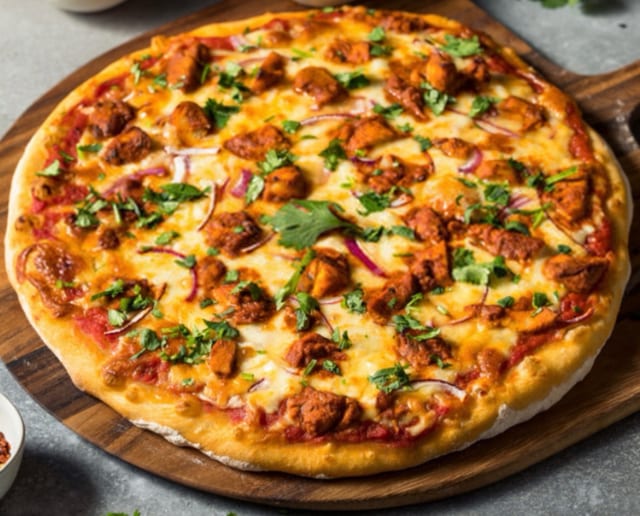 Butter Chicken Pizza.