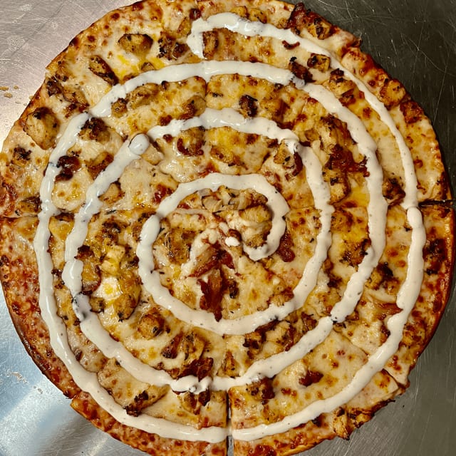 Chicken Bacon Ranch Pizza.