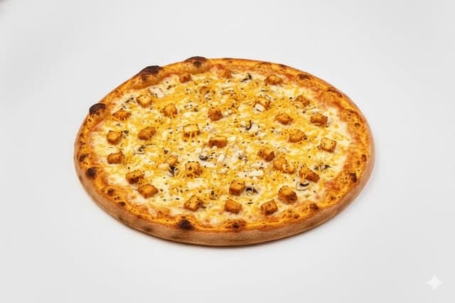 Alfredo Chicken Delight Pizza.